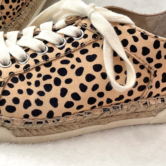 Leopard Print Dolce Vita Morris Espadrille Glitter Embossed Lace Up Sneaker Sz 8 - Picture 15 of 15